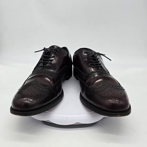 Florsheim Shoes Men's 11D Wingtip Oxford Polished Leather Thick Sole - Picture 2 of 10